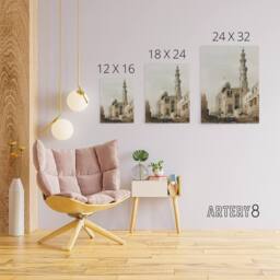 "Artery8 Tombs of the Khalifs at Cairo D. Roberts Vintage Canvas Wall Art in Brown - Size: W18"" x H24""" - thumbnail 4