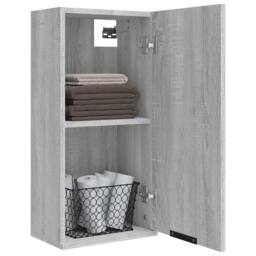 Berkfield Home Wall-mounted Bathroom Cabinet Grey Sonoma 32x20x67 cm - Size: 32 x 20 x 67 cm - thumbnail 5