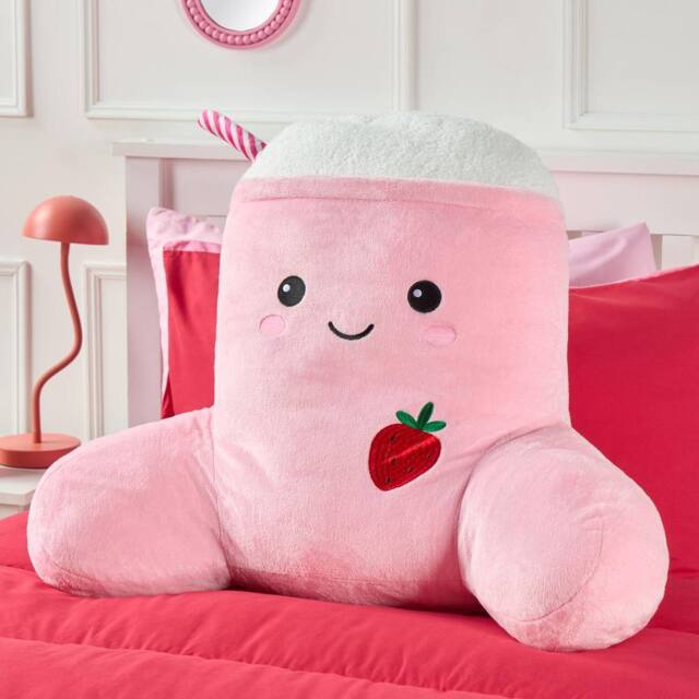OHS Molly the Milkshake Cuddle Cushion Novelty Reading Pillow in Pink - image 1