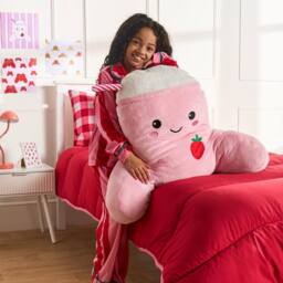 OHS Molly the Milkshake Cuddle Cushion Novelty Reading Pillow in Pink - thumbnail 3