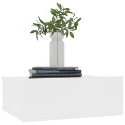 Berkfield Home Floating Nightstand White 40x30x15cm Engineered Wood - Size: 40 x 30 x 15 cm - thumbnail 3