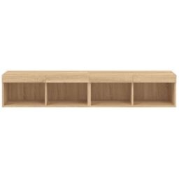 Berkfield Home TV Cabinets with LED Lights 2 pcs Sonoma Oak 80x30x30 cm in Brown - Size: 80 x 30 x 30 cm - thumbnail 8