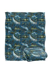 JQ Licensing Jl-Jp-Jq Tarpon Tiki Fishing Pattern Silky Touch Super Soft Throw Blanket 152 X 127 cm in White - thumbnail 2