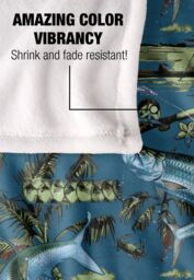 JQ Licensing Jl-Jp-Jq Tarpon Tiki Fishing Pattern Silky Touch Super Soft Throw Blanket 152 X 127 cm in White - thumbnail 4