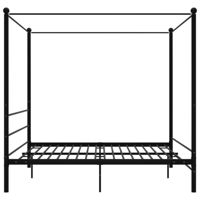 Berkfield Home Durable Canopy Bed Frame Black Metal 200x200 cm - image 1