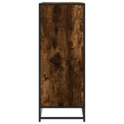Berkfield Home Shoe Cabinet Smoked Oak 75x38x97.5 cm Engineered Wood & Metal in Brown - thumbnail 5