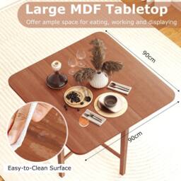 Costway Extendable Wooden Dining Table Foldable Drop Leaf Kitchen Table in Brown - thumbnail 9
