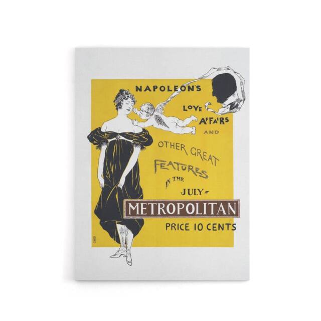 "Artery8 Napoleon Love Affairs Metro Advert Canvas Wall Art Print Penfield in Yellow - Size: W18"" x H24""" - image 1