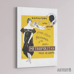 "Artery8 Napoleon Love Affairs Metro Advert Canvas Wall Art Print Penfield in Yellow - Size: W18"" x H24""" - thumbnail 2