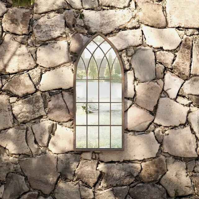 Berkfield Home Garden Mirror Sand 70x30 cm Iron for Outdoor Use in Cream - image 1