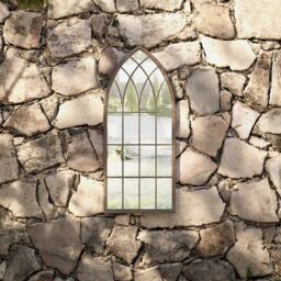 Berkfield Home Garden Mirror Sand 70x30 cm Iron for Outdoor Use in Cream
