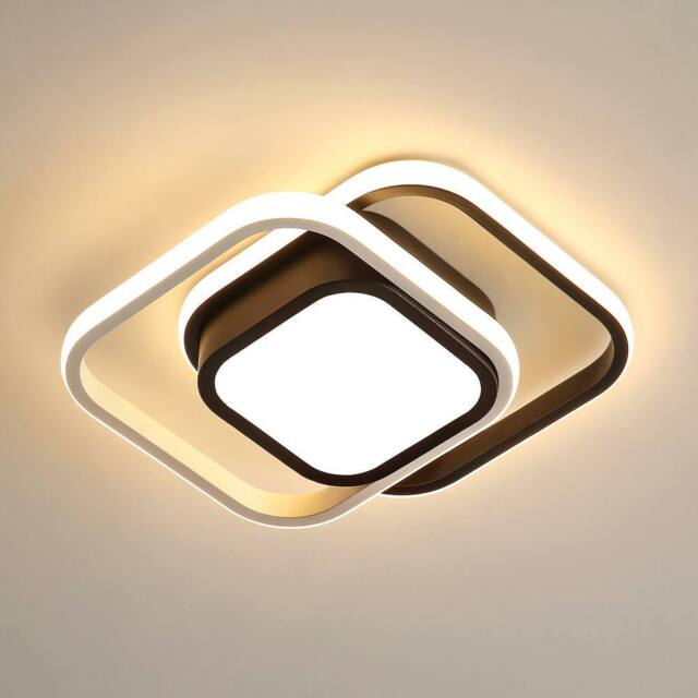 Pheashine Modern LED Ceiling Light, warm light 3000K, 26cm long, Indoor Use 32W in Black - image 1