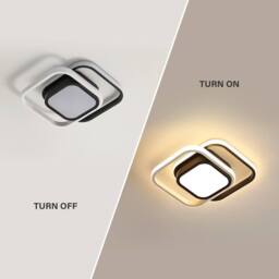 Pheashine Modern LED Ceiling Light, warm light 3000K, 26cm long, Indoor Use 32W in Black - thumbnail 3