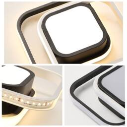 Pheashine Modern LED Ceiling Light, warm light 3000K, 26cm long, Indoor Use 32W in Black - thumbnail 4