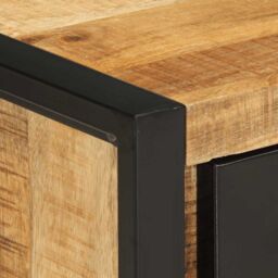 Berkfield Home Bedside Cabinet 35x34x45 cm Solid Rough Wood Mango in Brown - Size: 35 x 34 x 45 cm - thumbnail 7