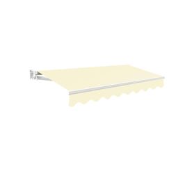 Primrose Awnings Patio Awning Canopy Retractable Manual No Torsion Bar 3.0m x 2.5m in Off-White - thumbnail 1