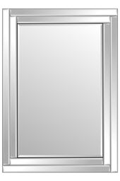 MirrorOutlet Luxford All Glass Bevelled Wall Mirror 100 x 70 CM in Silver - Size: 1 Pack - thumbnail 3