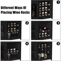 VOGREX Wine Cabinet w/ Removable Wine Rack Coffee in Black - thumbnail 5