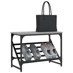 Berkfield Home Shoe Rack Grey Sonoma 60x30x45 cm Engineered Wood - Size: 60 x 30 x 45 cm - thumbnail 3