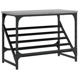 Berkfield Home Shoe Rack Grey Sonoma 60x30x45 cm Engineered Wood - Size: 60 x 30 x 45 cm - thumbnail 2
