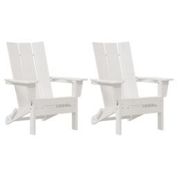 Berkfield Home Foldable Adirondack Chairs 2 pcs White 74.5x80.5x90 cm HDPE - thumbnail 2