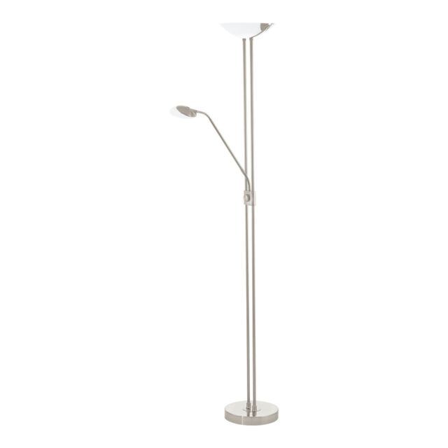 Loops Floor Lamp Light Satin Nickel Shade White Satined Glass Bulb LED 20W 2.5W 2.5W in Metallics - image 1
