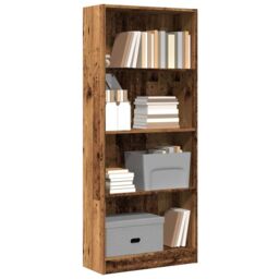 Berkfield Home Bookcase Old Wood 60x24x143 cm Engineered Wood in Brown - Size: 60 x 24 x 143 cm - thumbnail 1