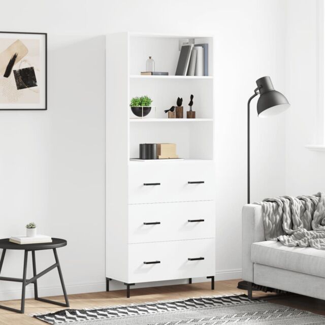 Berkfield Home Highboard White 69.5x34x180 cm Engineered Wood - image 1