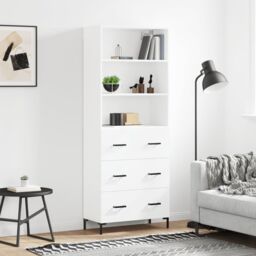 Berkfield Home Highboard White 69.5x34x180 cm Engineered Wood - thumbnail 1