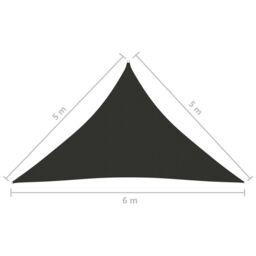 Berkfield Home Sunshade Sail Oxford Fabric Triangular 5x5x6 m Anthracite in Black - thumbnail 6