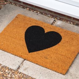 Nicola Spring Coir Door Mats - 60 x 40cm - Black Heart - Set of 2 - Size: 40 cm x 60 cm - thumbnail 7