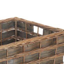 Red Hamper Wicker Unlined Grey Scandi Storage Basket - Size: Small - thumbnail 2