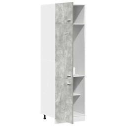 Berkfield Home Refrigerator Cabinet Lyon Concrete Grey 60x57x207 cm Engineered Wood - Size: 60 x 57 x 207 cm - thumbnail 4