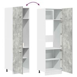 Berkfield Home Refrigerator Cabinet Lyon Concrete Grey 60x57x207 cm Engineered Wood - Size: 60 x 57 x 207 cm - thumbnail 9