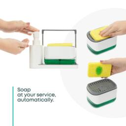 EONLION 3 in 1 Soap Dispenser Sink Organiser in White - thumbnail 3