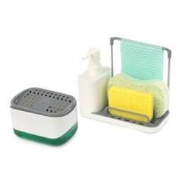 EONLION 3 in 1 Soap Dispenser Sink Organiser in White - thumbnail 1