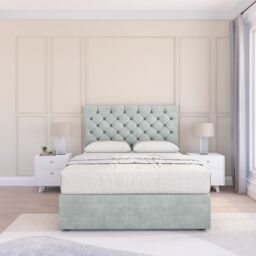 "Sloomy Mayfair Naples Bed Set With 2 Drawers, Mattress & 54"" Headboard in Silver - Size: Small Double" - thumbnail 2