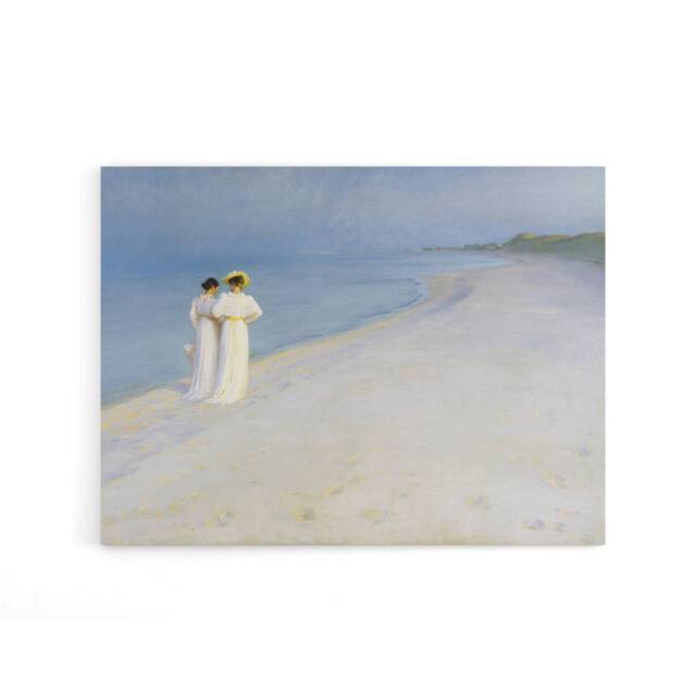 "Artery8 Peder Kroyer Summer Evening on Skagens Beach Canvas Wall Art Print in Blue - Size: W18"" x H24""" - image 1