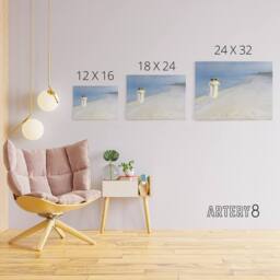 "Artery8 Peder Kroyer Summer Evening on Skagens Beach Canvas Wall Art Print in Blue - Size: W18"" x H24""" - thumbnail 4