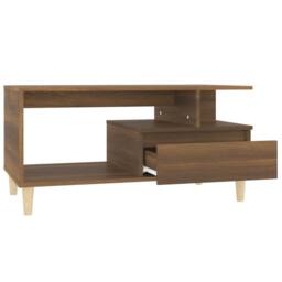 Berkfield Home Decorative Coffee Table Brown Oak 90x49x45 cm Engineered Wood - Size: 90 x 49 x 45 cm - thumbnail 6