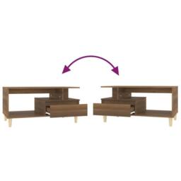 Berkfield Home Decorative Coffee Table Brown Oak 90x49x45 cm Engineered Wood - Size: 90 x 49 x 45 cm - thumbnail 8