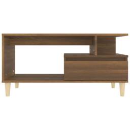 Berkfield Home Decorative Coffee Table Brown Oak 90x49x45 cm Engineered Wood - Size: 90 x 49 x 45 cm - thumbnail 5
