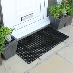 JVL Contract Rondo Rubber Ring Scraper Doormat, 50x100cm, Pack of 2 in Black - Size: 50 cm x 100 cm - thumbnail 6