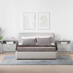 Berkfield Home Durable Bedside Cabinets with Drawer 2 pcs Concrete Grey 51x31x47 cm - Size: 51 x 31 x 47 cm - thumbnail 1