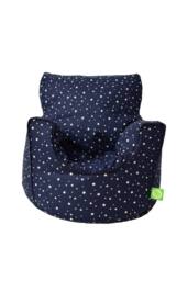 Bean Lazy Cotton Navy Stars Bean Bag Arm Chair with Beans Child / Teen size in Dark Blue - Size: Large - thumbnail 1