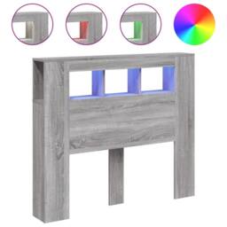 Berkfield Home LED Headboard Grey Sonoma 120x18.5x103.5 cm Engineered Wood - thumbnail 2