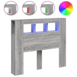 Berkfield Home LED Headboard Grey Sonoma 120x18.5x103.5 cm Engineered Wood - thumbnail 5