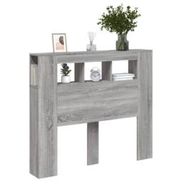 Berkfield Home LED Headboard Grey Sonoma 120x18.5x103.5 cm Engineered Wood - thumbnail 4