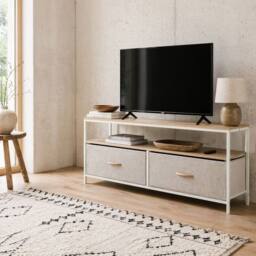 Wyld Haus Rare Elha 98cm TV Cabinet Maple & Light Grey