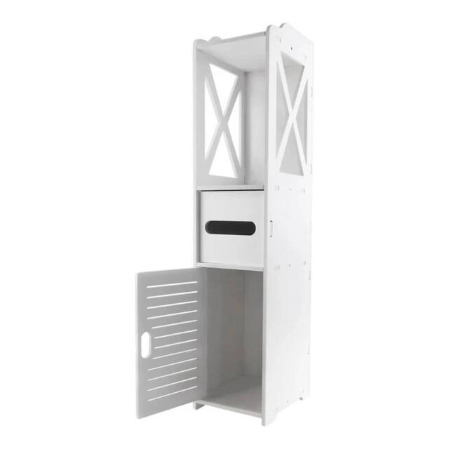 SPETLEK Wooden White Free Standing Toilet Paper B - image 1